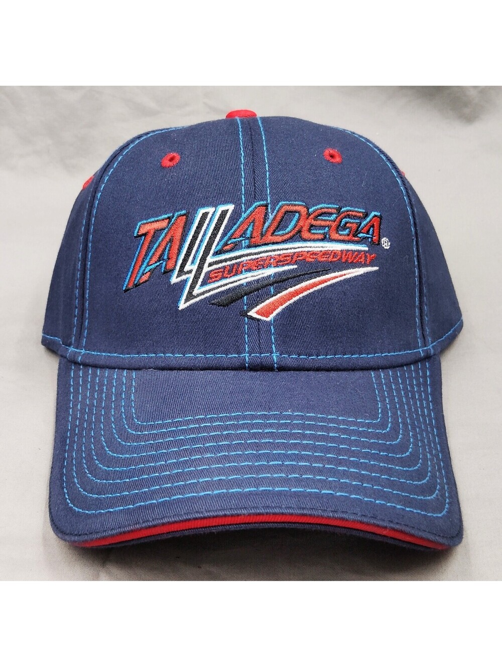 Talladega Superspeedway NASCAR FLEX Hat Cap Est 1969 USA Flag Stretch Fit